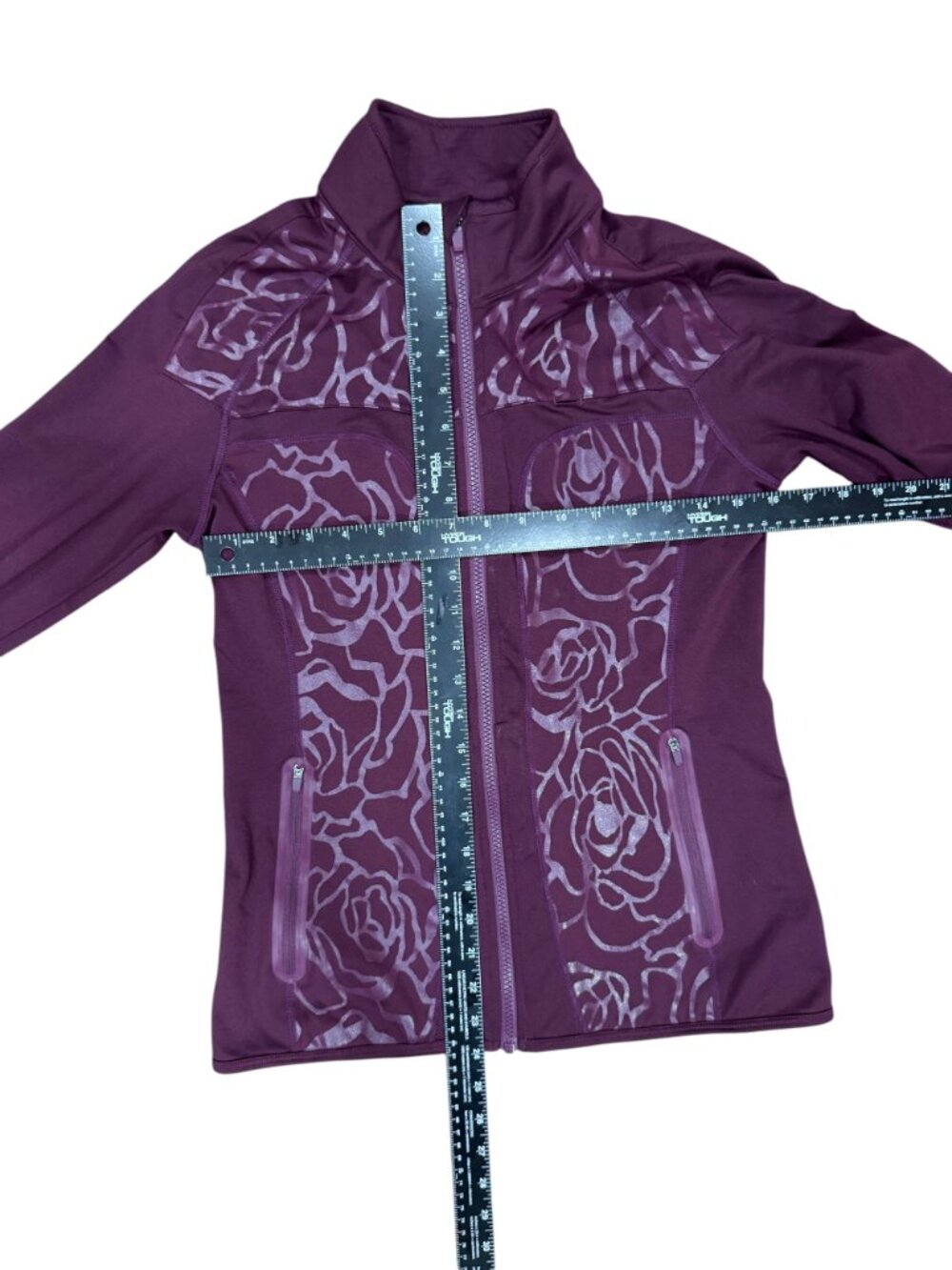 Fabletics Women’s Purple Floral Zip Athletic Jacket Size Small Activewear - Picture 6 of 6